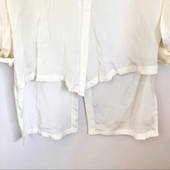 Line & Dot 100% Silk Button Down Top - Picture 8 of 12